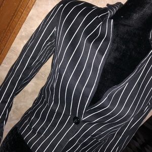 striped b&w blazer